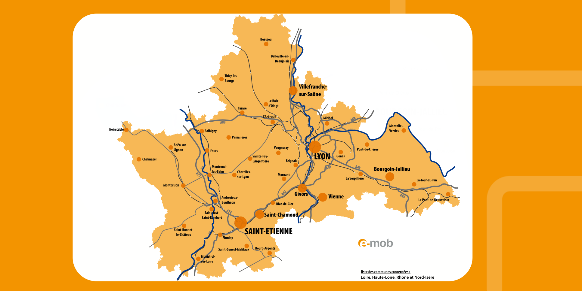 Carte du choix Sud Loire/Nord Isère
